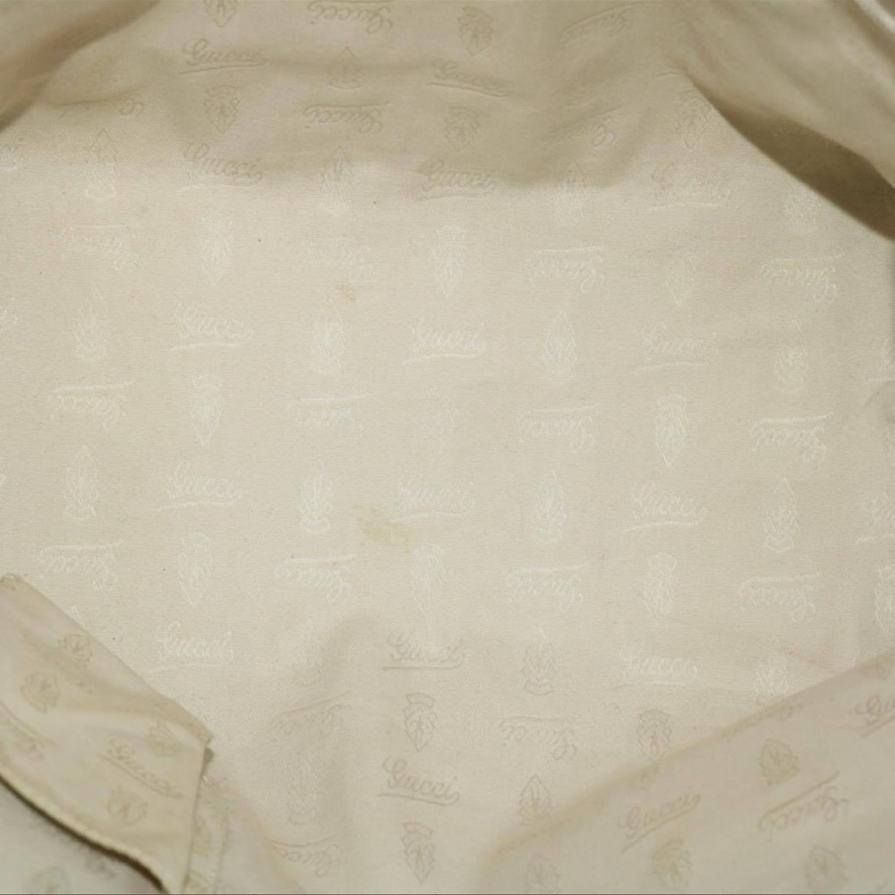 GUCCI GG Canvas Sherry Line Tote Bag Canvas Beige Yellow Khaki 211971 - Picture 8 of 16